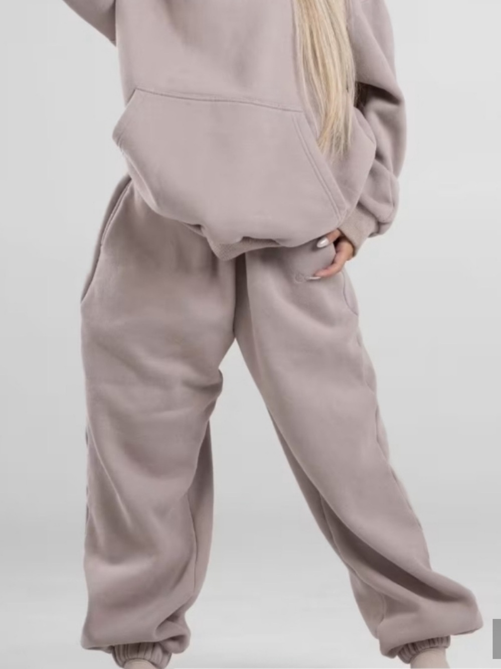 Oversized Taupe Jogger Pants - Unbranded